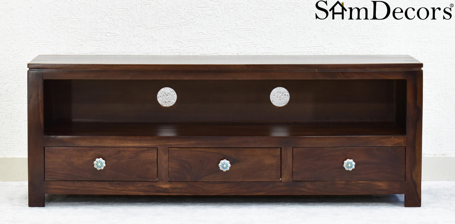 Mary Multipurpose TV Entertainment Unit/Cabinet - Dark Walnut - Image 4